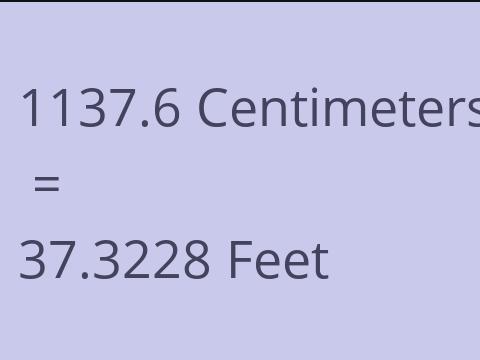 1137.6 CM TO FEET