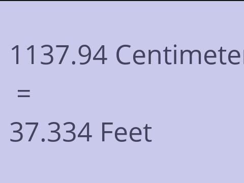 1137.94 CM TO FEET