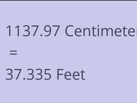 1137.97 CM TO FEET