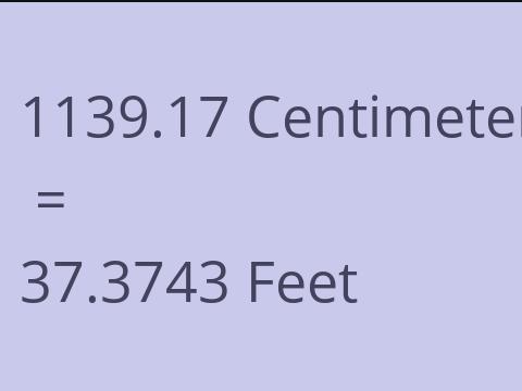 1139.17 CM TO FEET