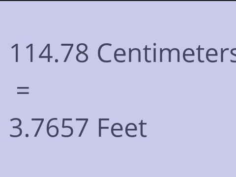 114.78 CM TO FEET