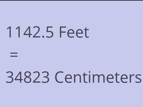 1142.5 FEET TO CM