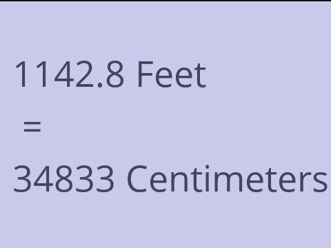 1142.8 FEET TO CM