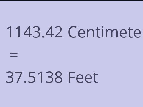 1143.42 CM TO FEET