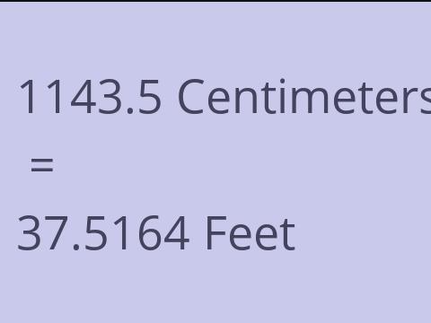 1143.5 CM TO FEET