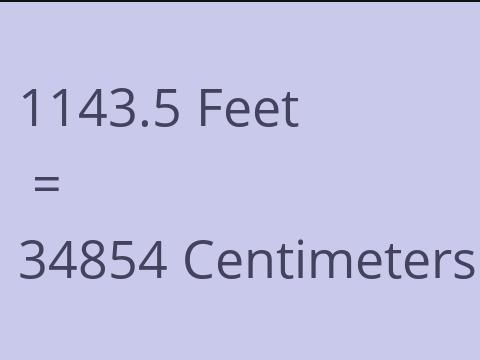 1143.5 FEET TO CM