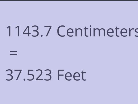 1143.7 CM TO FEET