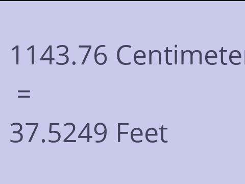 1143.76 CM TO FEET