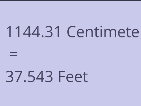 1144.31 CM TO FEET