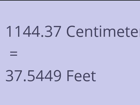 1144.37 CM TO FEET