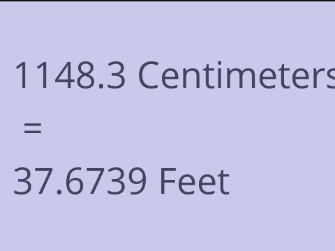 1148.3 CM TO FEET