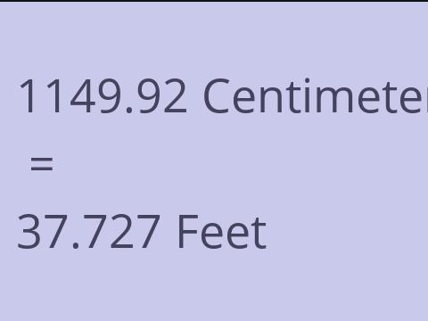 1149.92 CM TO FEET