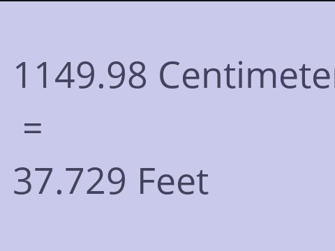 1149.98 CM TO FEET