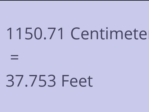 1150.71 CM TO FEET