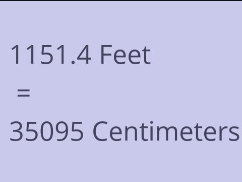 1151.4 FEET TO CM