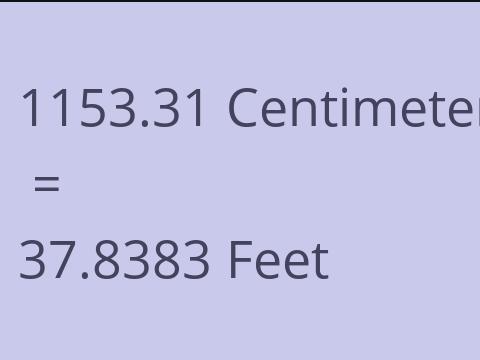 1153.31 CM TO FEET