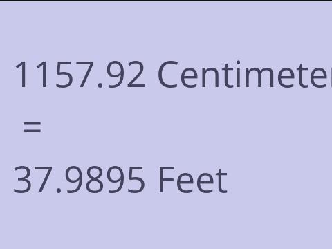 1157.92 CM TO FEET