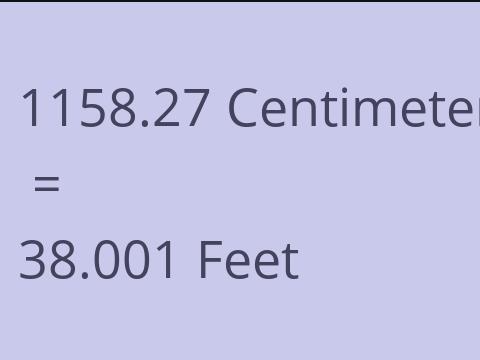 1158.27 CM TO FEET