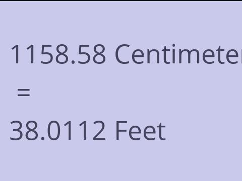 1158.58 CM TO FEET