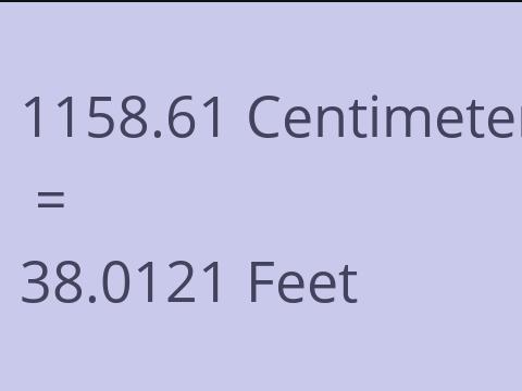 1158.61 CM TO FEET