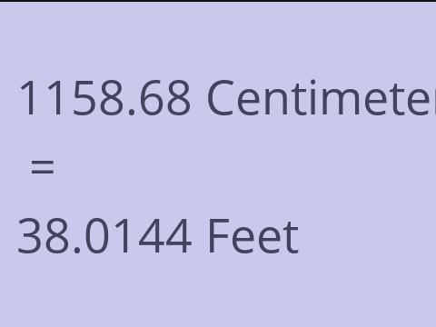 1158.68 CM TO FEET