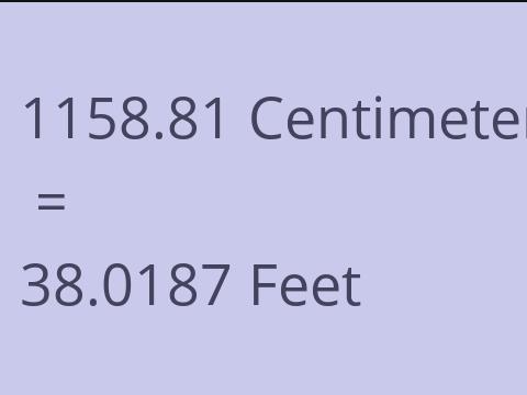 1158.81 CM TO FEET