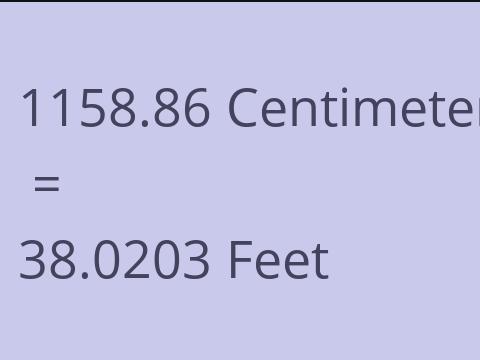 1158.86 CM TO FEET