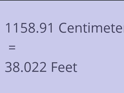 1158.91 CM TO FEET