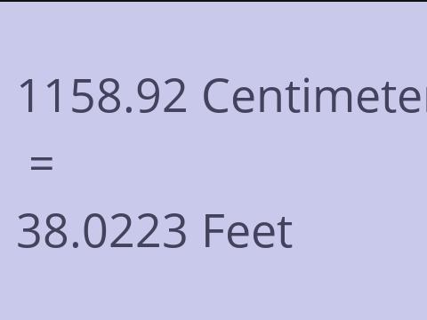 1158.92 CM TO FEET