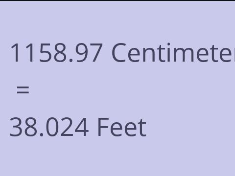 1158.97 CM TO FEET