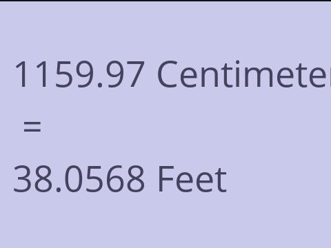 1159.97 CM TO FEET