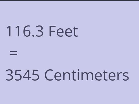 116.3 FEET TO CM