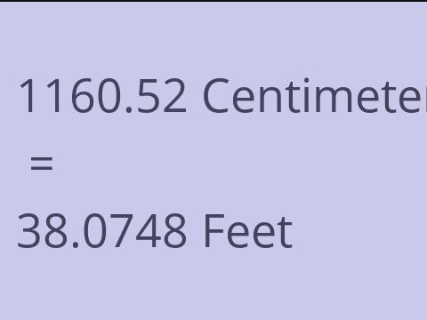 1160.52 CM TO FEET