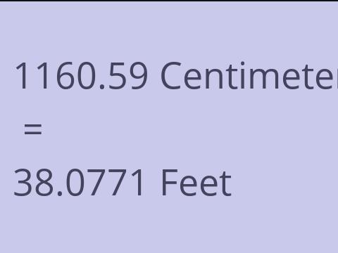 1160.59 CM TO FEET