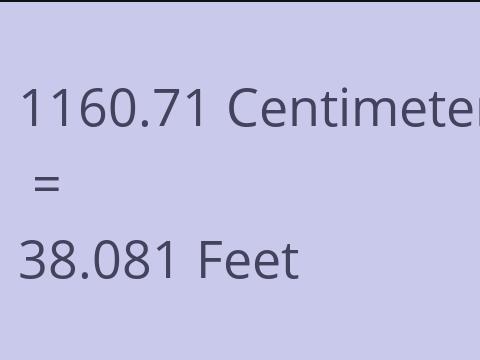 1160.71 CM TO FEET