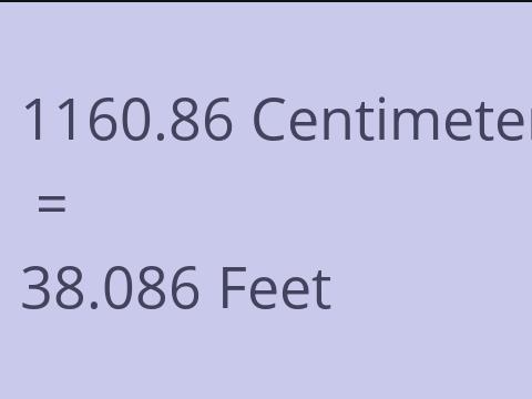 1160.86 CM TO FEET