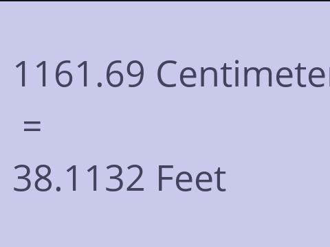 1161.69 CM TO FEET