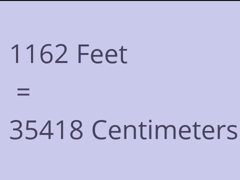 1162 FEET TO CM