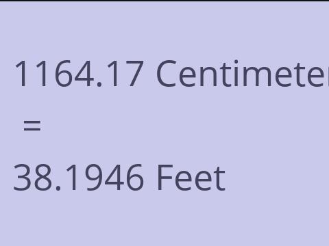 1164.17 CM TO FEET