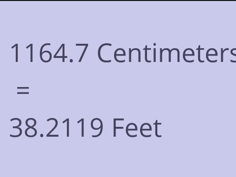 1164.7 CM TO FEET