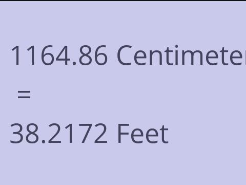 1164.86 CM TO FEET