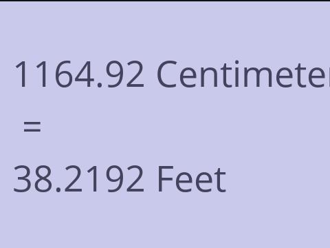 1164.92 CM TO FEET