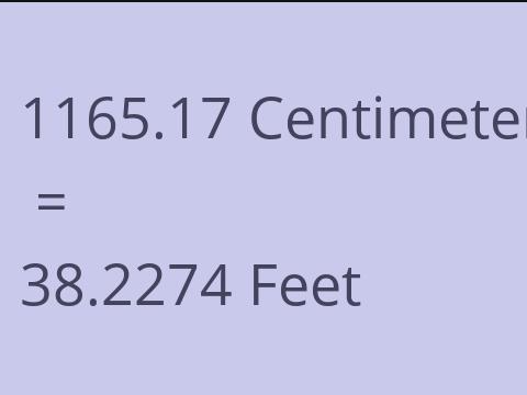 1165.17 CM TO FEET