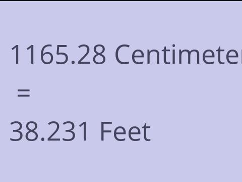 1165.28 CM TO FEET