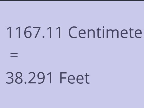 1167.11 CM TO FEET