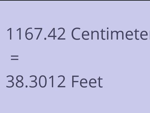 1167.42 CM TO FEET