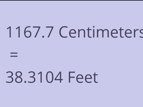 1167.7 CM TO FEET