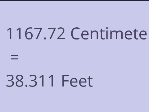 1167.72 CM TO FEET