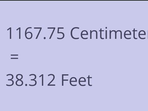 1167.75 CM TO FEET