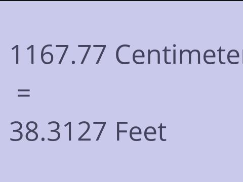 1167.77 CM TO FEET